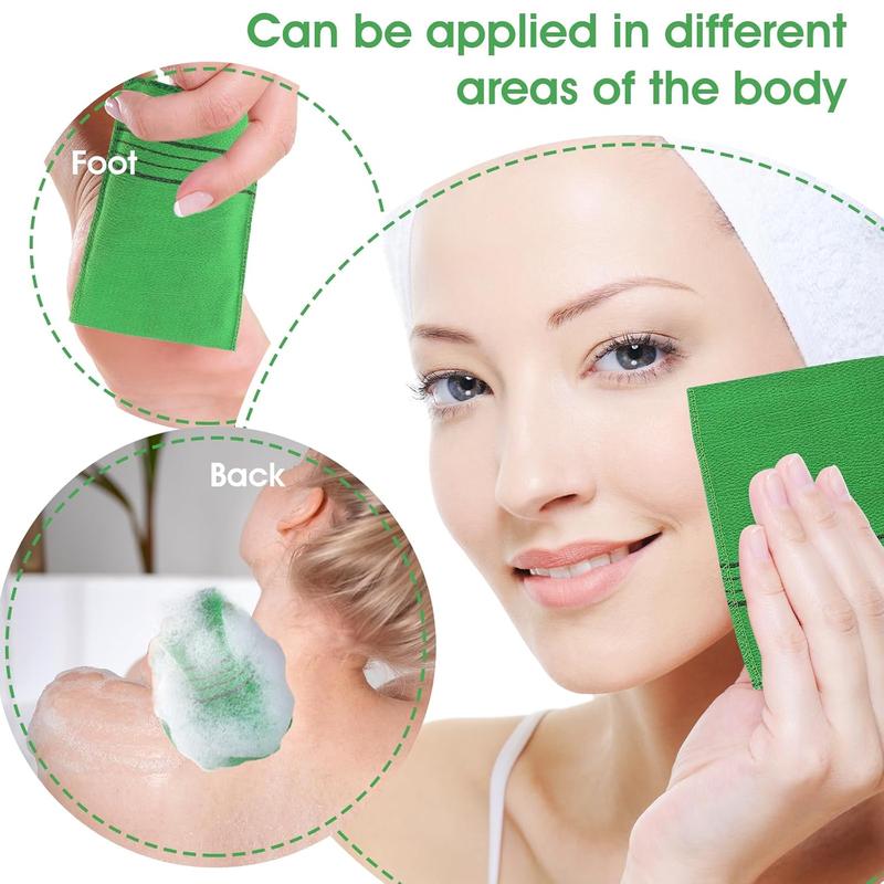 10Pcs Korean Exfoliating Mitt Italy Towel Asian Exfoliating Mitt Dual-Sided Exfoliating Glove Back and Body Washcloth for Dead Skin Bath Cleaning