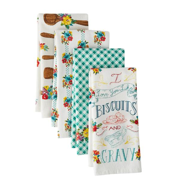 The Pioneer Woman Biscuits & Gravy Kitchen Towel Set, Multicolor, 16