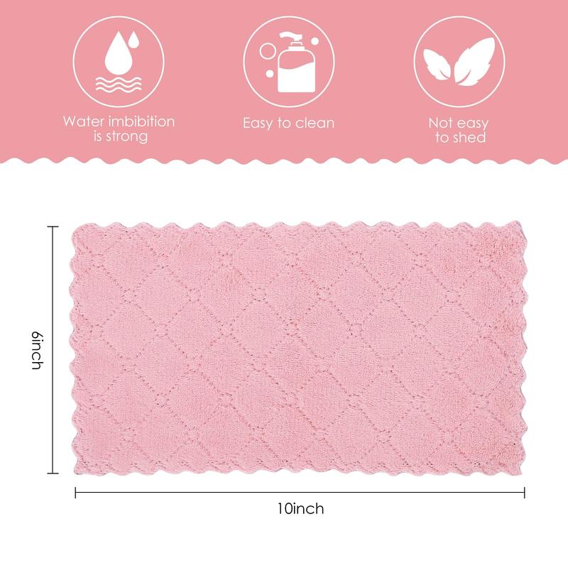 11 Pack Kitchen Dish Cloths, Reusable Dish Towels, Non-stick Oil Washable Quick Dry, (Pink Green 10 x 6 Inch) Cleaning