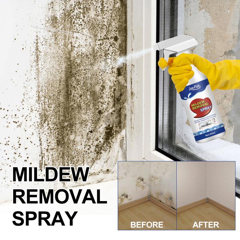 60ML Mildew Removal Spray Powerful Bathroom Descaler Spray Stubborn Stains Cleaner for Walls Tiles Floors Sinks Bathtubs Toilets Household Baking mold Cloth