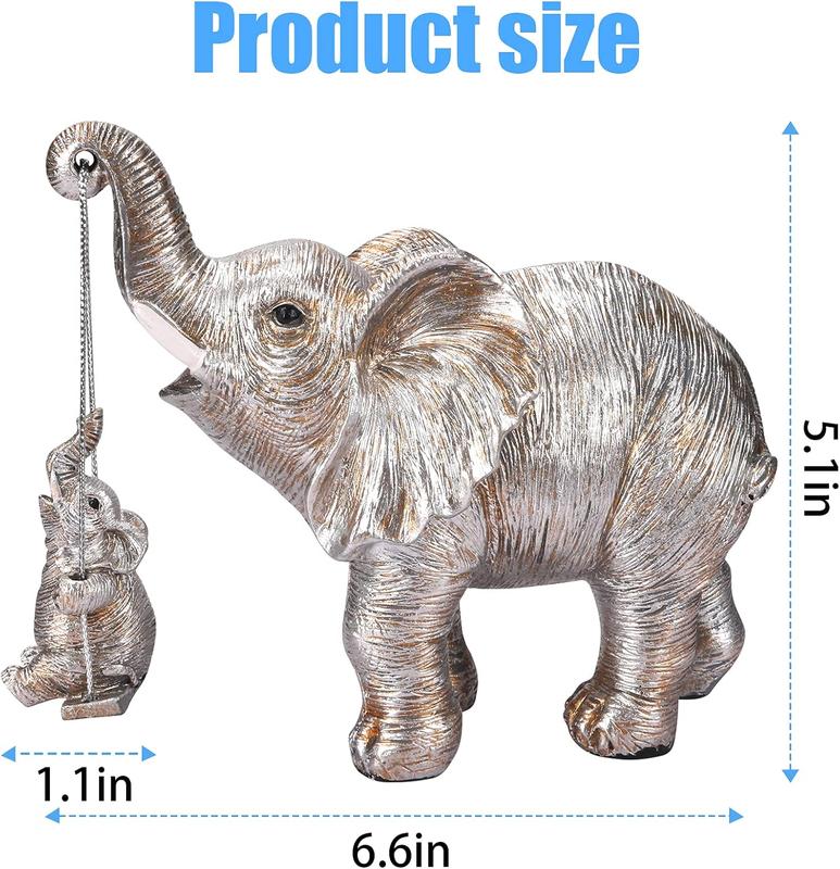 Elephant Statue. Elephant Decor Brings Good Luck, Health, Strength. Elephant Gifts for Women, Mom Gifts. Decorations Applicable Home, Office, Bookshelf TV Stand, Shelf, Living Room - FREE 2 DAY SHIPPING