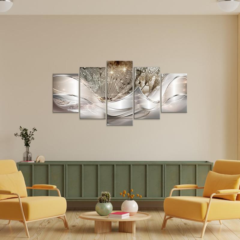 5Counts Wall Paintings Set No Fading Wall Art Modern Artwork Wall Decor Creative Spraying Painting Sofa Background Painting for Kitchen Bedroom Living Room