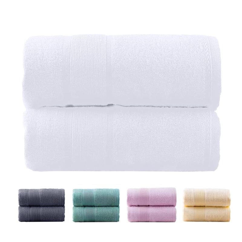 JML Bamboo Fiber Bath Towels - 2 Pack, Soft, Odor-Resistant, Quick-Drying, 27”x54” Size