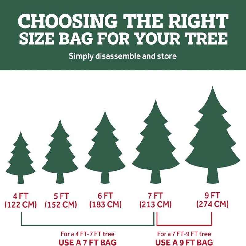 Christmas Tree Storage Bag, 1 Count Durable Waterproof Christmas Tree Storage Bag with Zipper & Carry Handles, Home Organizer for Living Room Bedroom