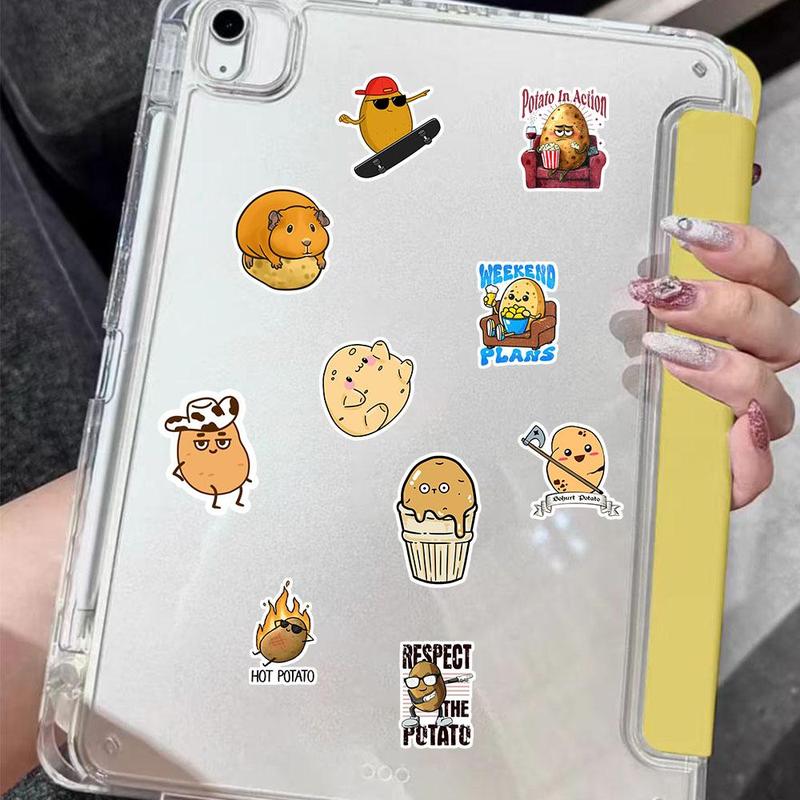 Cartoon Potato Pattern Sticker, 54pcs set Funny Potato Graffiti Decorative Sticker, DIY Decal for Water Bottle, Laptop, Phone Case