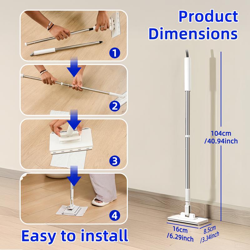 Mini Sweeper Mop for Kitchen Bathroom House Wall Mirrors - No-Touch Disposable Dirty Mop