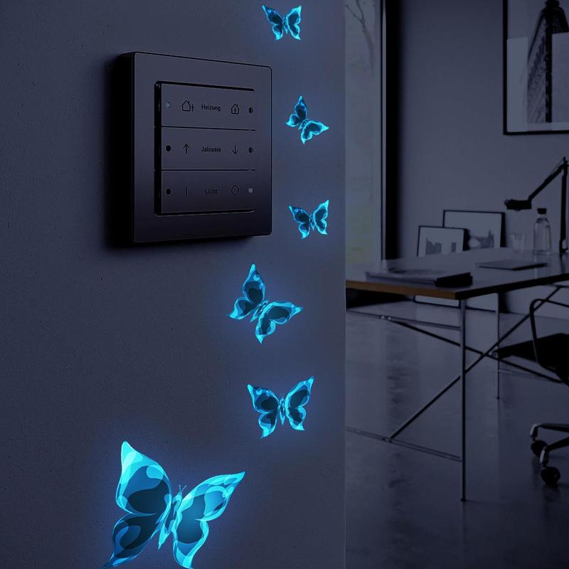 Luminous Butterfly Sticker, 1 Set Glow in the Dark Decorative Sticker, DIY Decoration for Spring Home Party Festival, Mean Girls Decorations