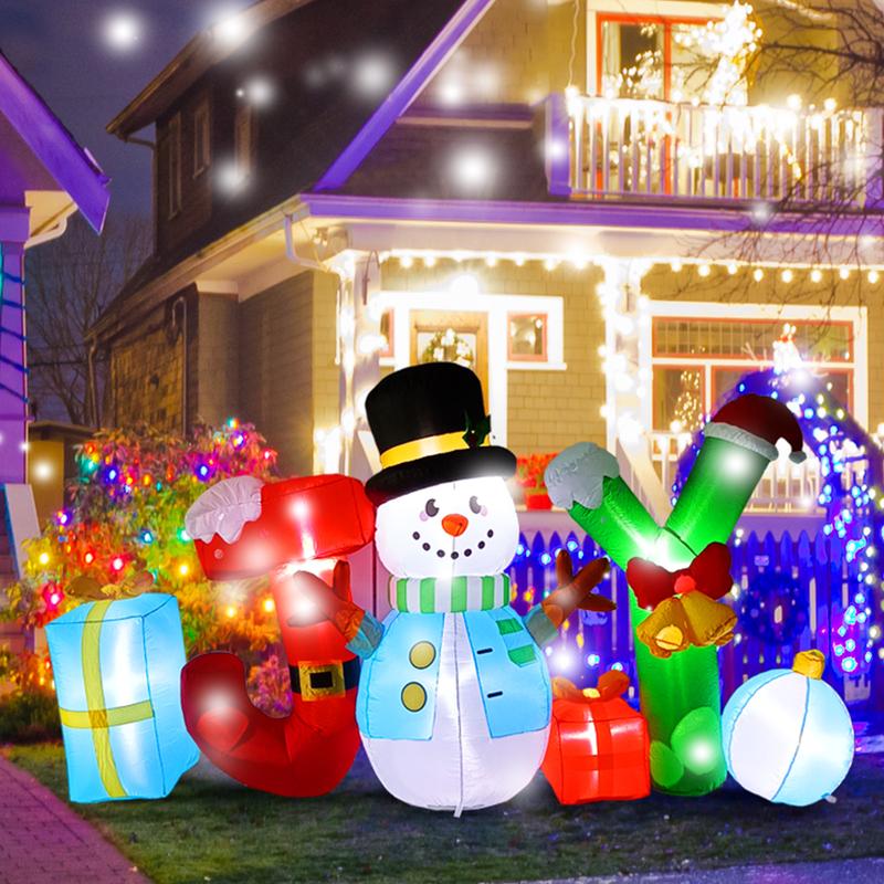 8FT Huge Blow Up Christmas Snowman Inflatables Lighted Christmas Outdoor Inflatable Decorations, Xmas Inflatables Snowman for Lawn Yard Holiday Party