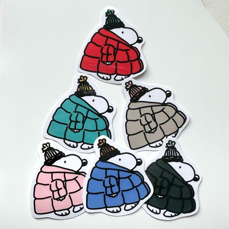 Puffy Coat Doggo Vinyl Sticker - Puffer Coat Dog Beagle Sticker Puffy Coat Snoopy Fan Decor Decorative