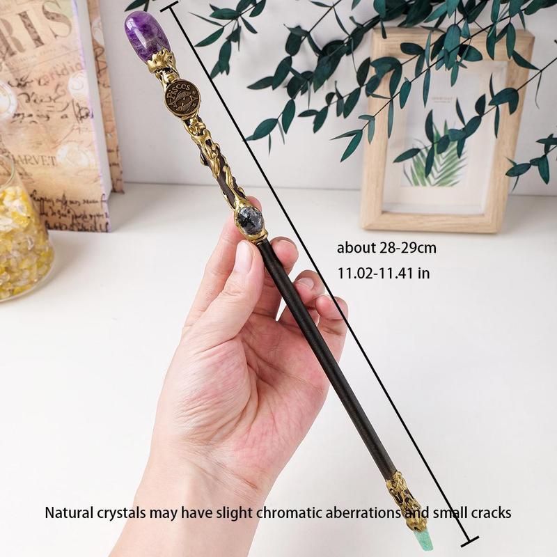 12 Zodiac Signs Natural Stone Magic Scepter, Fairy Lucky Stone Scepter, Exquisite Party Props Accessories, Festive & Party Supplies