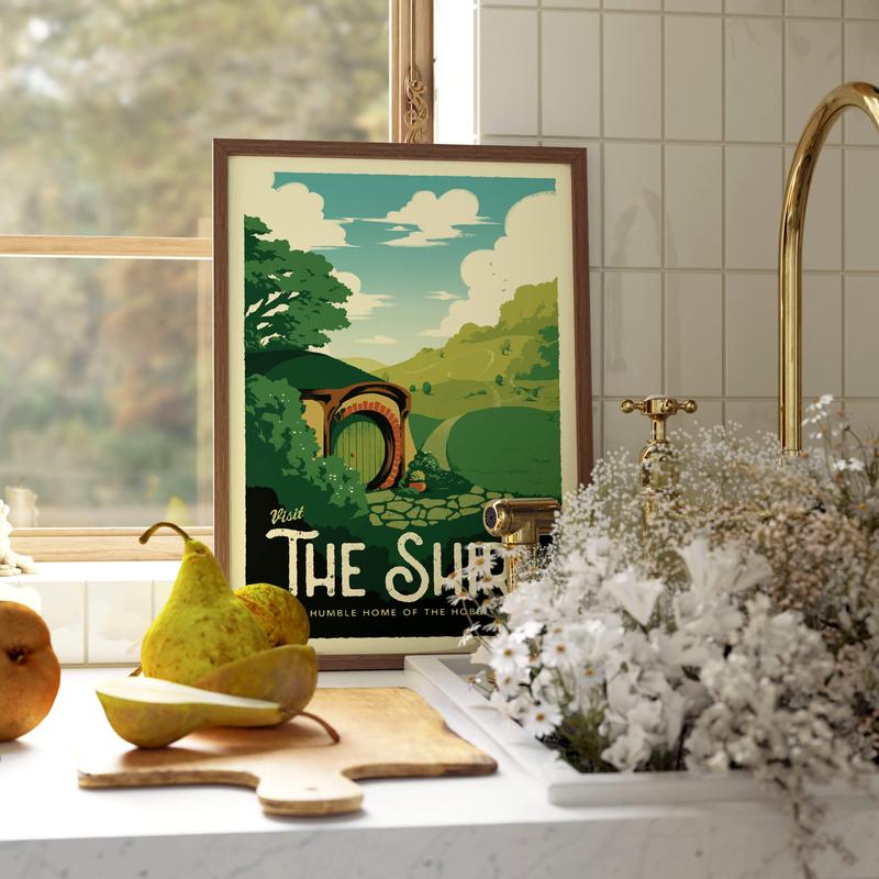 The Shire Travel Poster - Wall Decor Artwork LOTR Gift