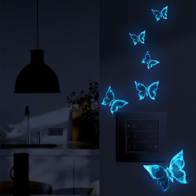 Luminous Butterfly Sticker, 1 Set Glow in the Dark Decorative Sticker, DIY Decoration for Spring Home Party Festival, Mean Girls Decorations