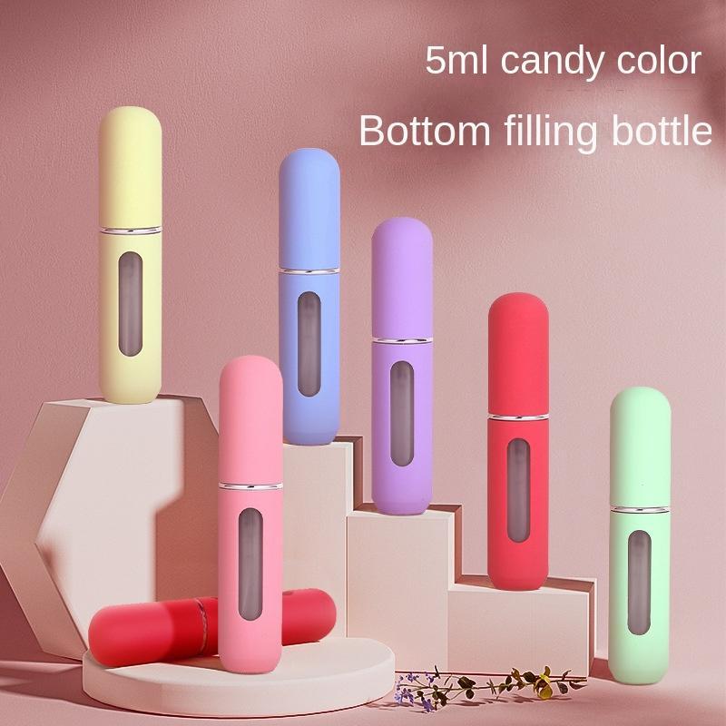 Press Type Empty Perfume Organiser, Bottom Filling Bottle, Portable Perfume Spray Bottle with Fine Mist Nozzle & Sealing Ring, Refillable Perfume Atomizer for Outdoor Travel