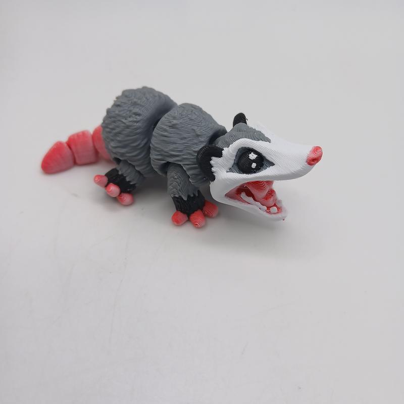 3D Printed Articulating Desk Buddy Figurine or Key Chain Possum animal figurine animal statue