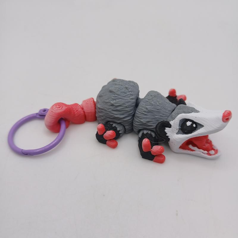 3D Printed Articulating Desk Buddy Figurine or Key Chain Possum animal figurine animal statue