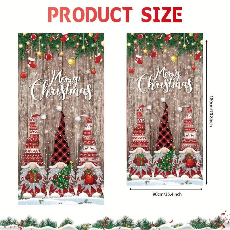 Christmas Themed Door Banner, 1 Count Snowflake & Tree Pattern Door Hanging Banner, Festive Backdrop for Home Party Decoration