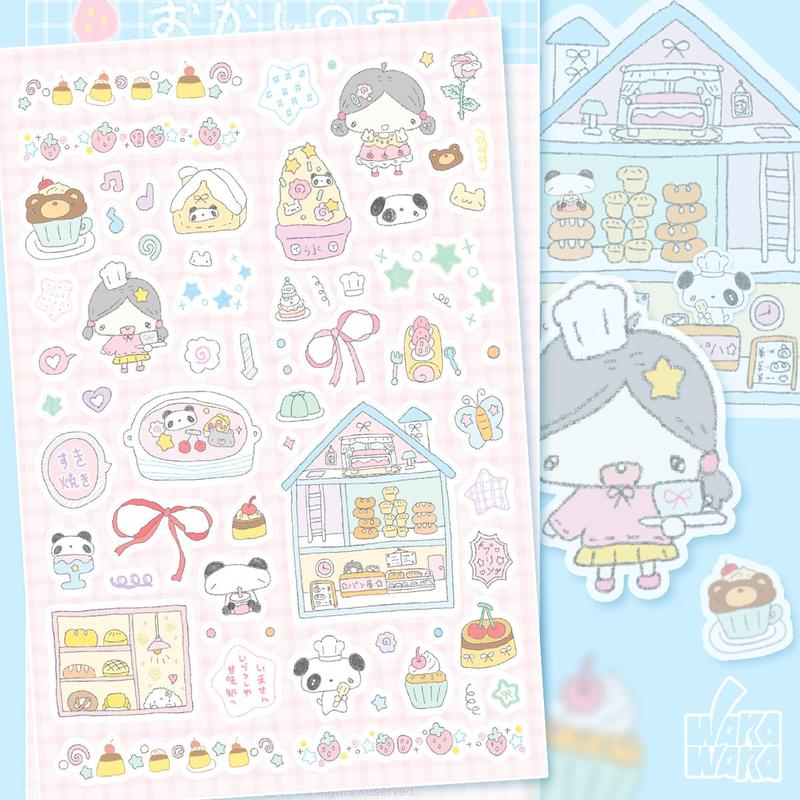 Cute Cartoon Sticker, 1 Sheet Self Adhesive Decorative Stickers, DIY Decals for Water Bottle, Laptop, Phone Case, Scrapbooking, Journal Making