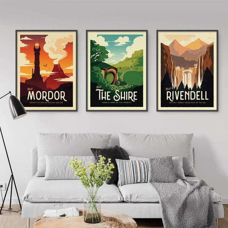 The Shire Travel Poster - Wall Decor Artwork LOTR Gift