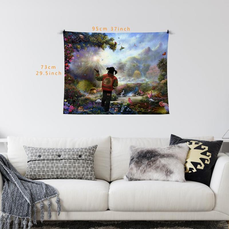 Rapper in The Garden Of Eden Pattern Tapestry, 1 Count Wall Hanging Tapestry for Bedroom Living Room Dormitory Decoration, Wall Decoration, Home Decor