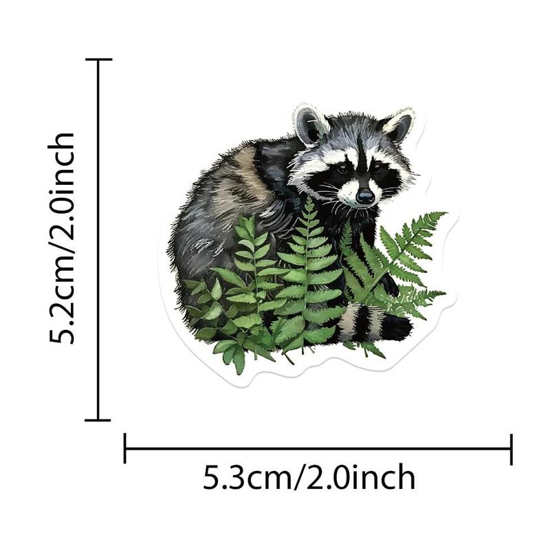 Cartoon Raccoon Pattern Sticker, 50pcs Cute Cartoon Raccoon Graffiti Sticker, DIY Decorative Sticker for Water Bottle, Laptop, Luggage