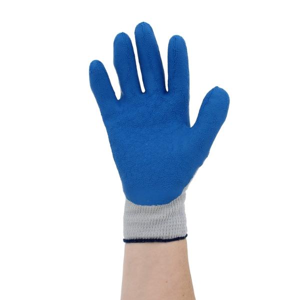 12 Pairs - SHOWA ATLAS 300 Natural Latex Palm Coated General Purpose Work Glove - Blue, Size Medium and Large - Pack of 12 Pairs