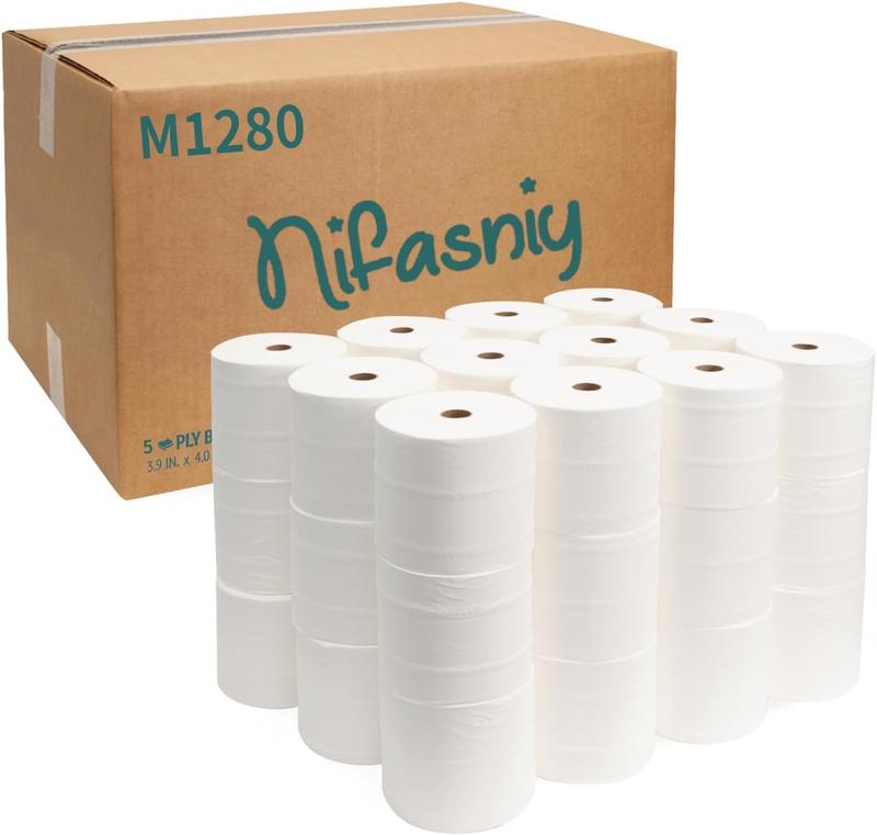 Nifasniy 5-Ply White Ultra Plus Individually Wrapped Toilet Paper Bath Tissue,Bulk,Septic Safe,40 rolls