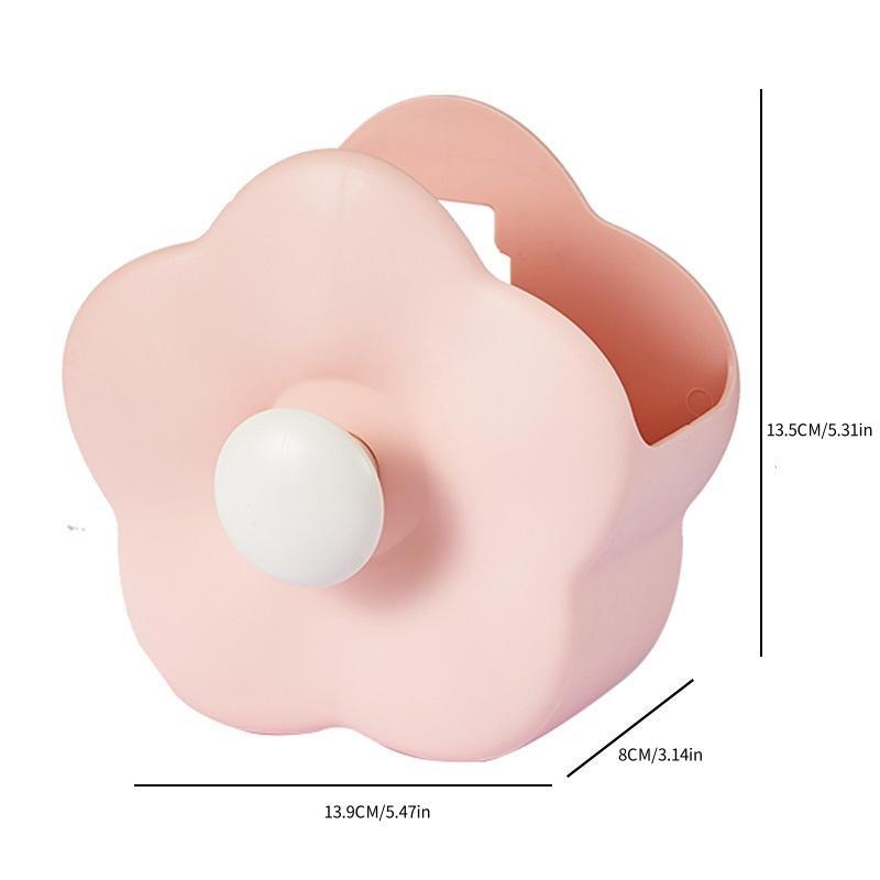 Flower Shaped Makeup Brush Holder, 1 Count Wall Mounted Makeup Brush Storage Box, Desktop Storage Box for Bathroom, Bedroom, Living Room