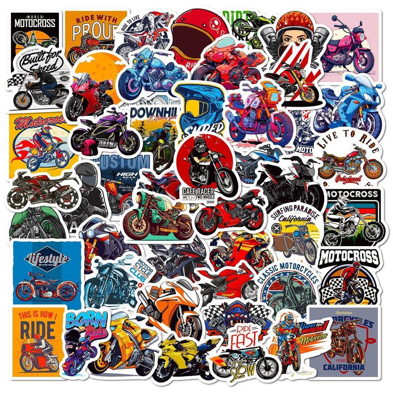 50pcs Motorcycle Series Graffiti Sticker, Waterproof Decorative Sticker For DIY