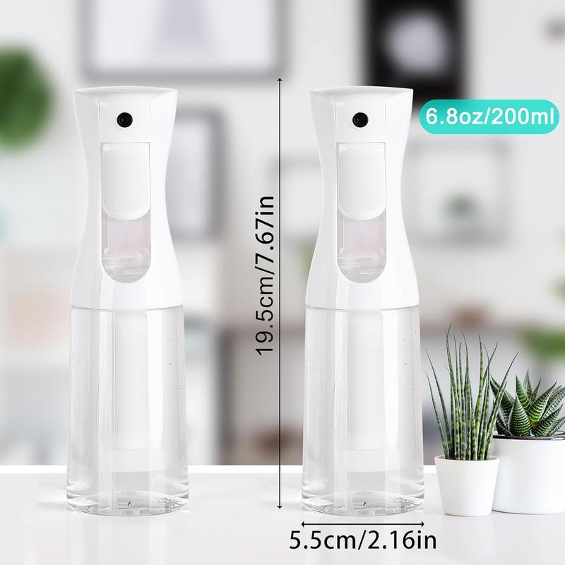 2 Pack Clear Multifunctional Water Spray Bottle, (200ml 6.8oz 2Pack) Styler Spray Bottle, Clean Ultra Fine Continuous Mist Household Pet Compression    Plastic  Hand