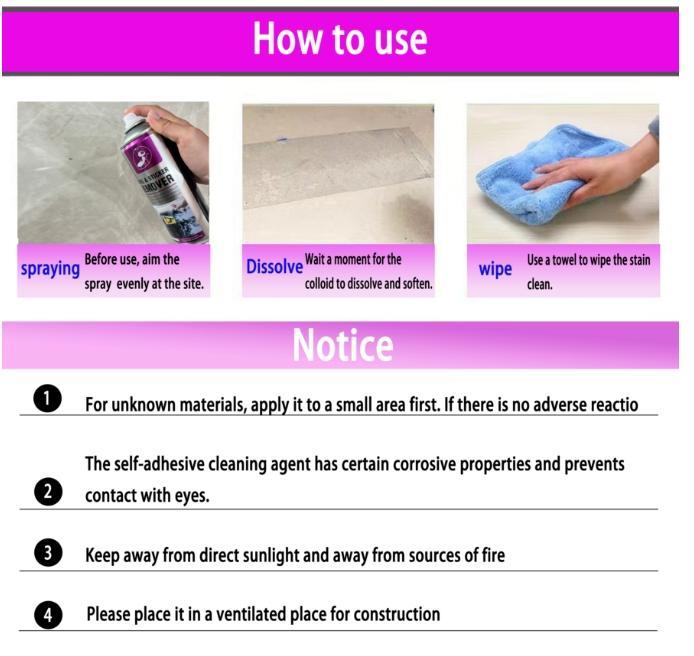 Surface Safe Adhesive Remover Safely Removes Stickers Labels Decals Residue Tape Chewing Gum Grease Tar Household Cleaning Window Scented Cleaner