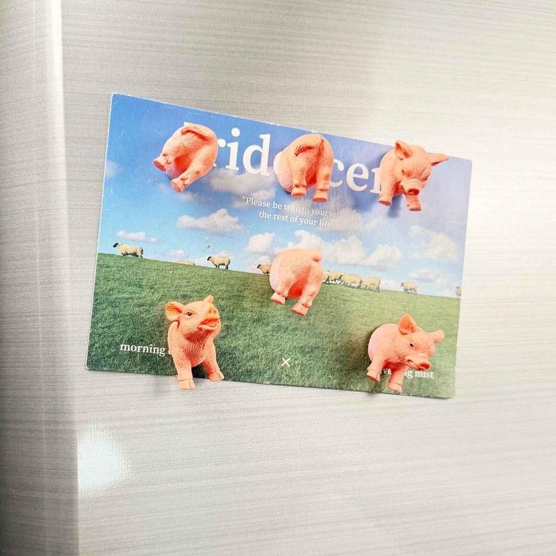 Pig Shaped Fridge Magnet, 6 Counts set Cute Pig Head and Butt Refrigerator Magnet, Home Decor Magnet for Kitchen, Office Whiteboard, Dishwasher, Locker