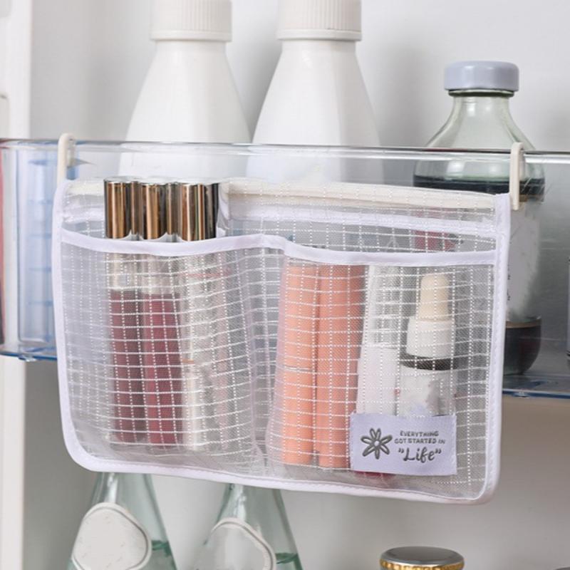 Refrigerator Door Organizer Bag, 1 Count Fridge Door Hanging Mesh Bag, Kitchen Storage Bag