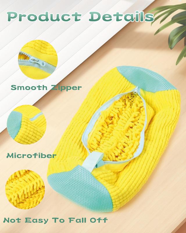 Shoe Washing Bag for Washing Machine, shoe washing machine bag，Laundry Shoe Bag For Washer And Dryer, Reusable Shoe Washing Machine Bag for All Shoe Types And Sizes, Yellow 2pcs