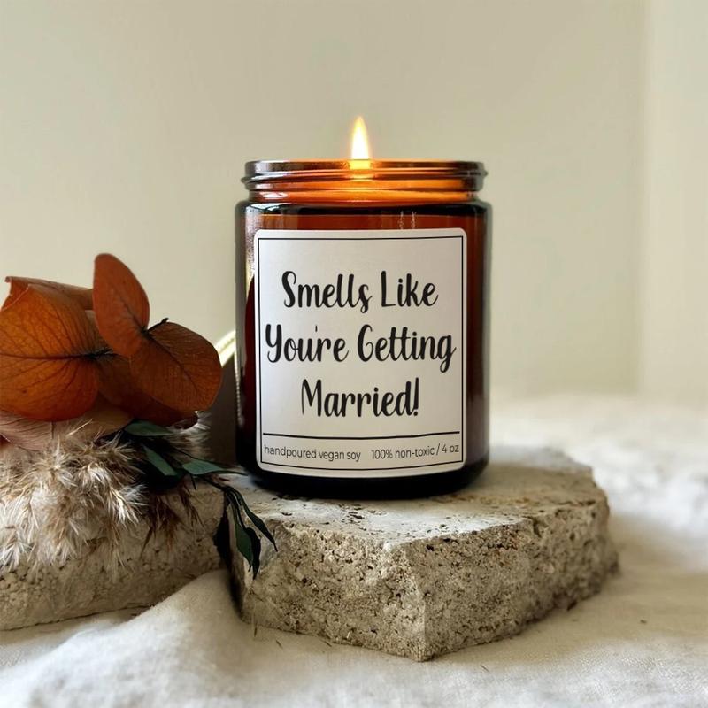 Smells Like You're Getting Married Newly Engaged Gift Engagement Gift Engagement Gifts Bride To Be Gift Funny Candle Funny Candles Organic Candle