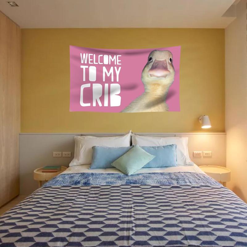 Welcome to My Crib Funny Wall Hanging for Room 60x40inch for Bedrooms Living Rooms Bars College Dorms Decor