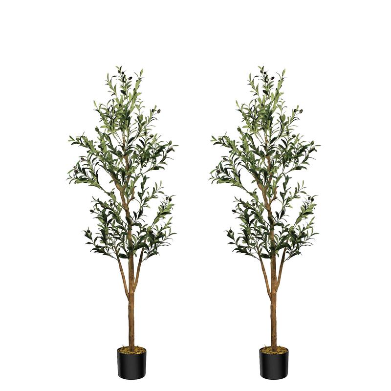 7 FT Artificial Olive Tree - Lifelike Faux Silk Olive Plant with Olive Leaves, Ideal for Home (Living Room, Bedroom, Balcony Corner), Office, and Garden Decor.