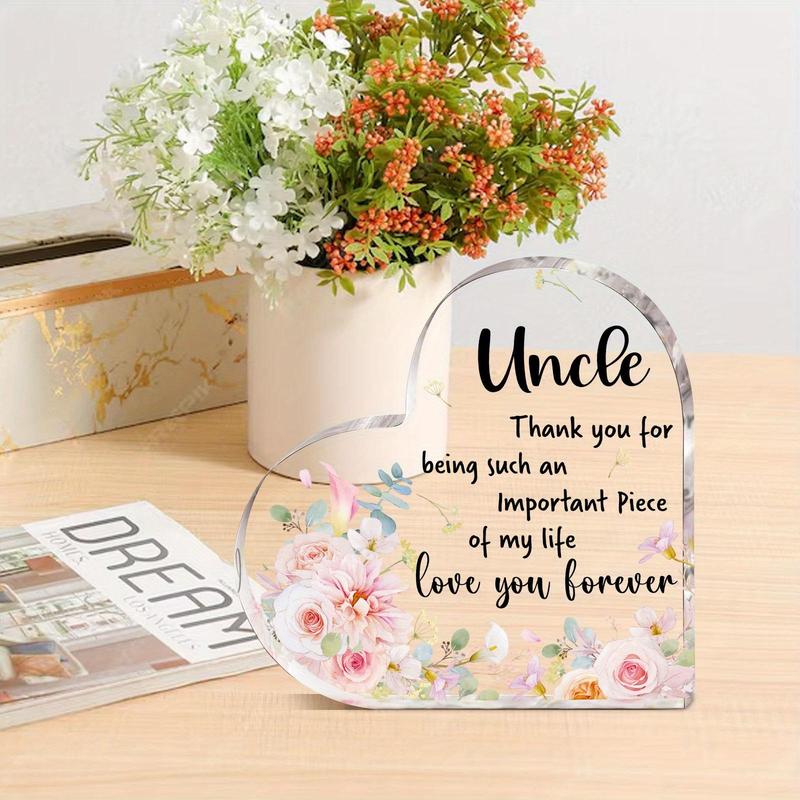 Uncle Definition Acrylic Plaque, 1 Count Thank You Gifts for Uncle, Desk Signs Ornaments for Table Tops, Home Decor, Gift Ideas