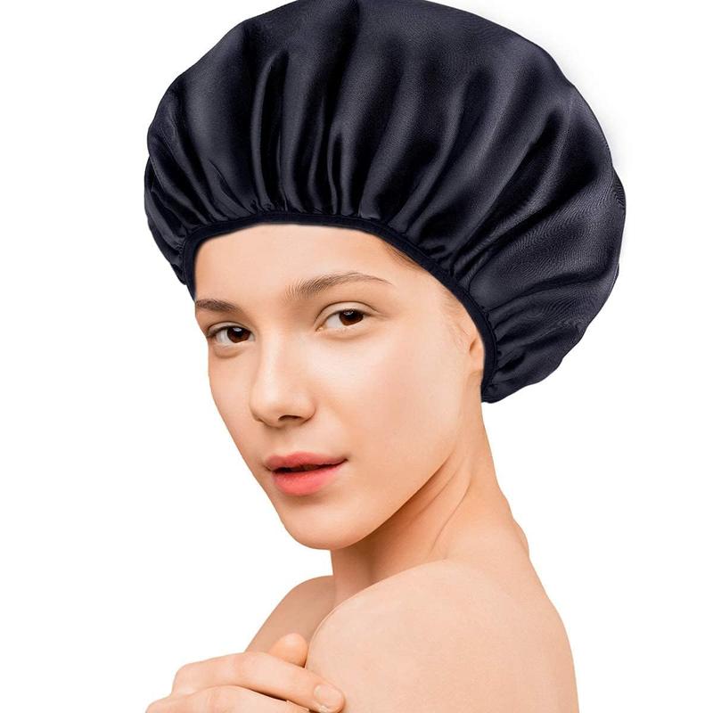 Shower Cap,Terry Lined Shower Cap for Women Reusable, Triple Layer Waterproof Bath Cap, Extra Large for Women Long Hair