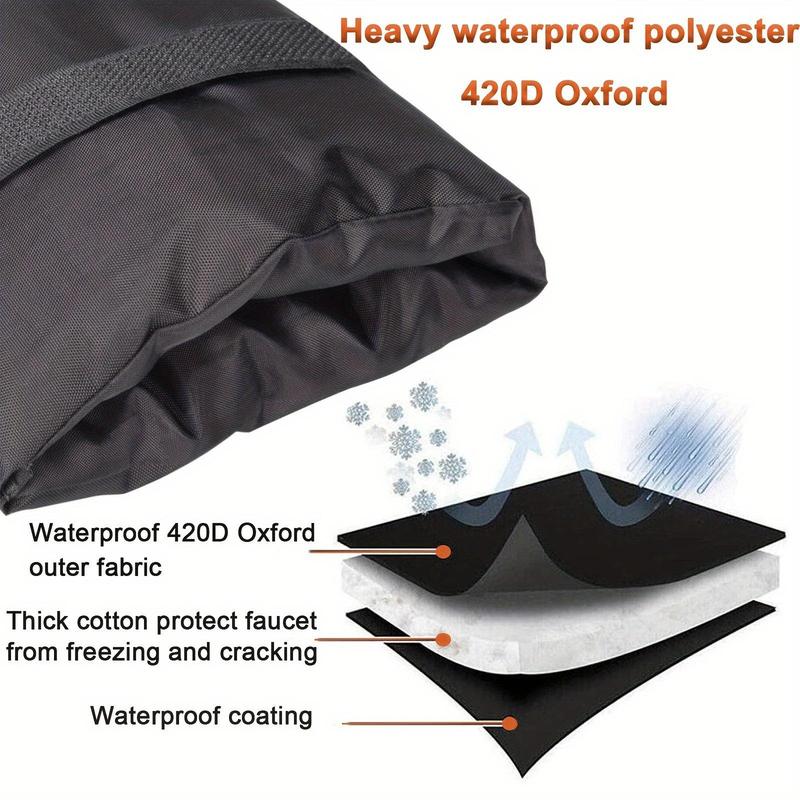 Faucet Insulation Cover, Thicken Insulation Cover, Waterproof Oxford Cloth Faucet Cover for Cold Weather, Reusable Ice-proof Cover