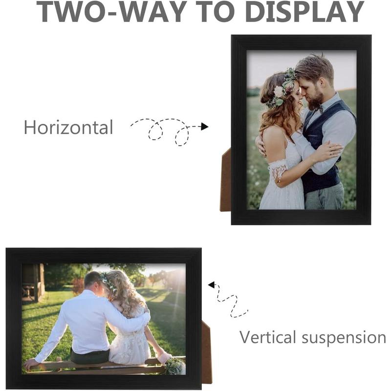 2 Pack 5x7 Picture Frame, Black Picture Frame for Wall and Tabletop Display, Resistant Plastic Photo Picture Frame with Clear Plexiglass for Vertical or Horizontal Display