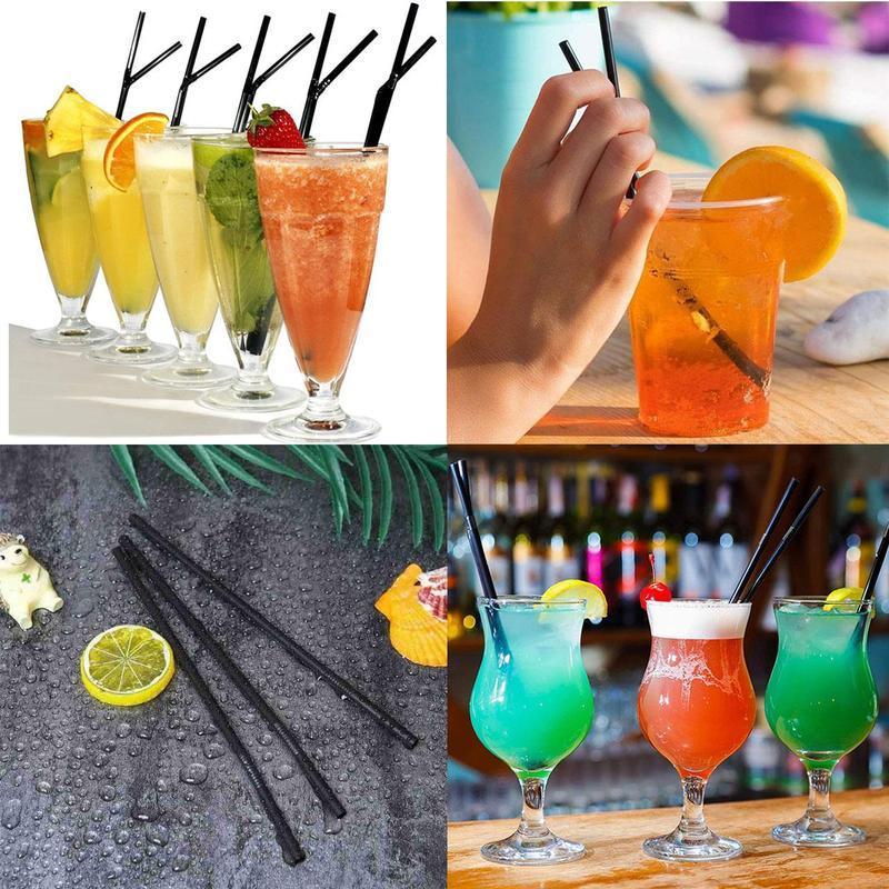 Disposable Plastic Drinking Straws (100pcs), Long Flexible Drinking Straws, Drinking Straws for Home Kitchen Party Outdoor Camping