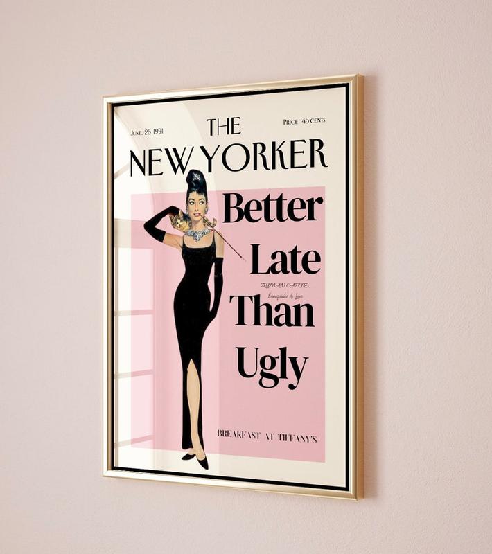 Girly Aesthetic Retro vintage WALL ART digital Magazine cover- Breakfast at Tiffany Dorm room decor Prints preppy New York