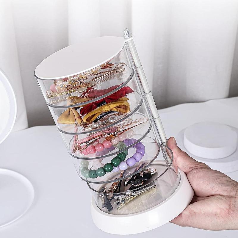 Multi-layer Jewelry Storage Box, 1 Count Clear Rotating Jewelry Organizer, Desktop Container for Earring Necklace Bracelet