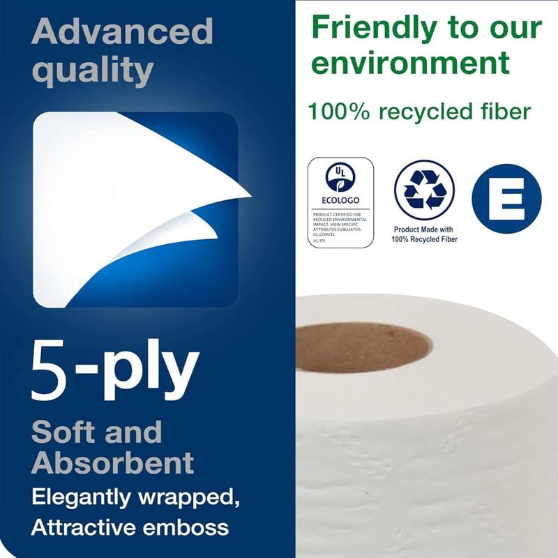 Nifasniy 5-Ply White Ultra Plus Individually Wrapped Toilet Paper Bath Tissue,Bulk,Septic Safe,40 rolls