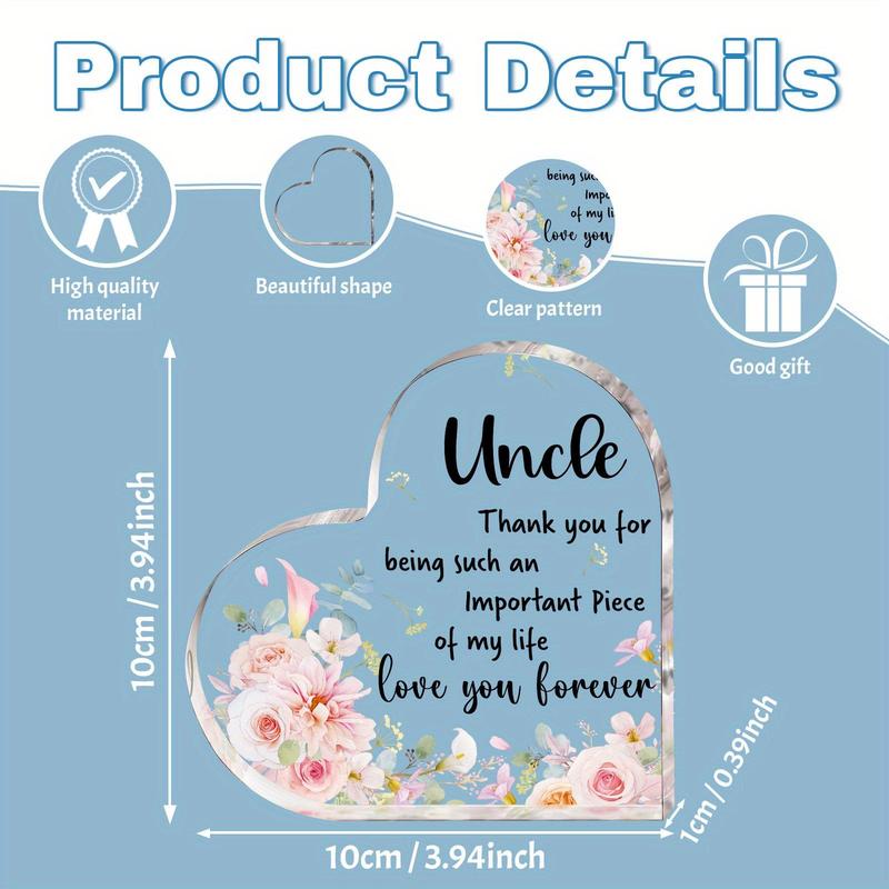 Uncle Definition Acrylic Plaque, 1 Count Thank You Gifts for Uncle, Desk Signs Ornaments for Table Tops, Home Decor, Gift Ideas