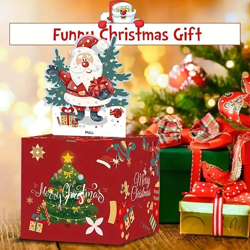 Christmas Themed Surprise Money Gift Box, 1 Set Creative Pull Out Money Gift Box with 30pcs Opp Bag, Party Gift for Friend, Girlfriend, Wife, Sister