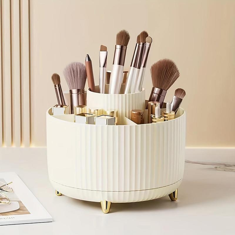 360° Rotatable Makeup Brush Holder, Large Capacity Makeup Brush Storage Box, Desktop Makeup Organizer, Cosmetic Storage Box, Makeup Accessories