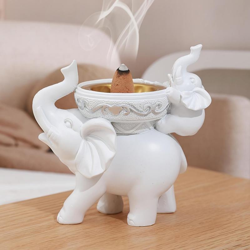 Elephant Design Incense Burner, 1 Count Creative Cute Elephant Design Incense Holder, Desktop Decorative Ornament for Home Office, Home Decor