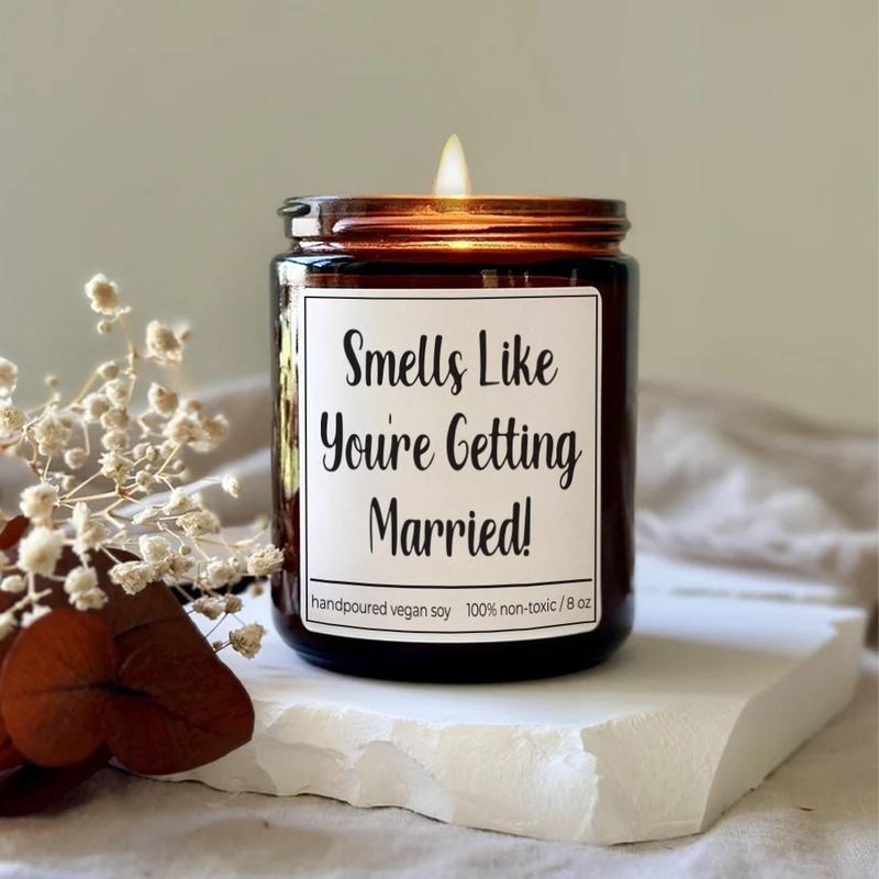 Smells Like You're Getting Married Newly Engaged Gift Engagement Gift Engagement Gifts Bride To Be Gift Funny Candle Funny Candles Organic Candle