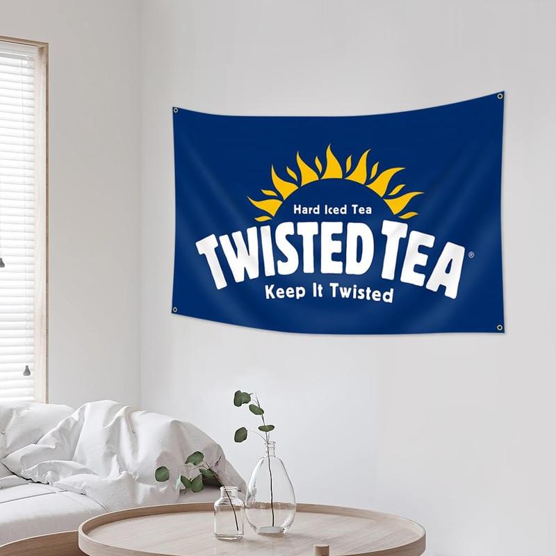 Blue Twisted Tea Flag 3x5ft Banner for Indoor and Outdoor  Banner Decoration Tapestry